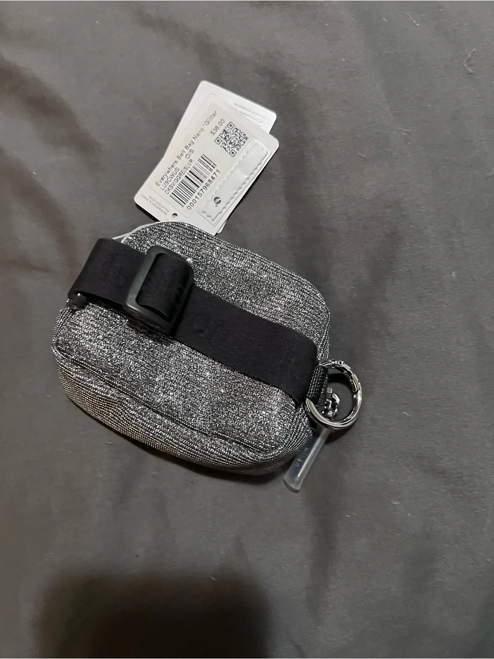 NWT Lululemon everywhere belt bag nano Sparkling Black Glitter